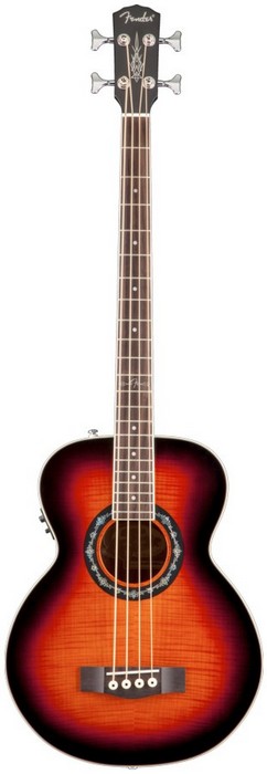 Фото Электроакустическая бас-гитара FENDER T-BUCKET BASS E 3-COLOR SUNBURST FLAME MAPLE