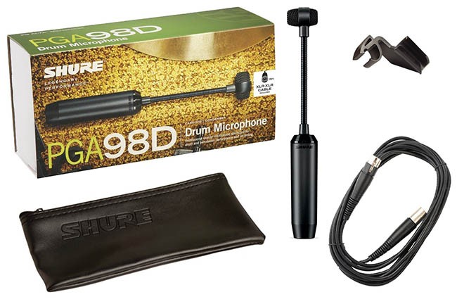 Фото SHURE PGA98D-XLR кардиоидный микрофон для ударных и других музыкальных инструментов, с кабелем XLR -XLR