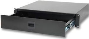 Фото NordFolk NRB-2U  выдвижной рэковый ящик 2U, глубина 370 мм, сталь, черный