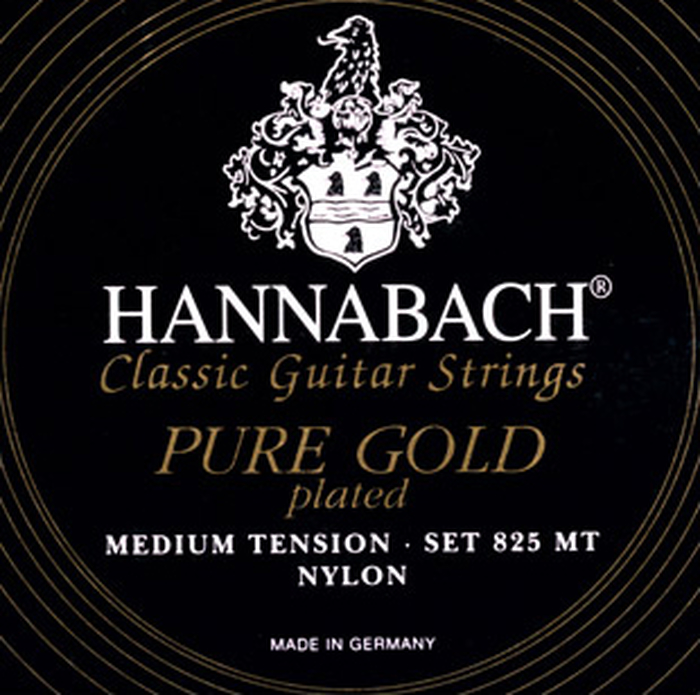 Фото Комплект струн для классической гитары нейлон/позолоченные Hannabach 825MT Black PURE GOLD