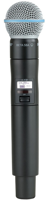 Фото SHURE ULXD2/BETA58 K51 606 - 670 ручной передатчик с капсюлем Beta 58