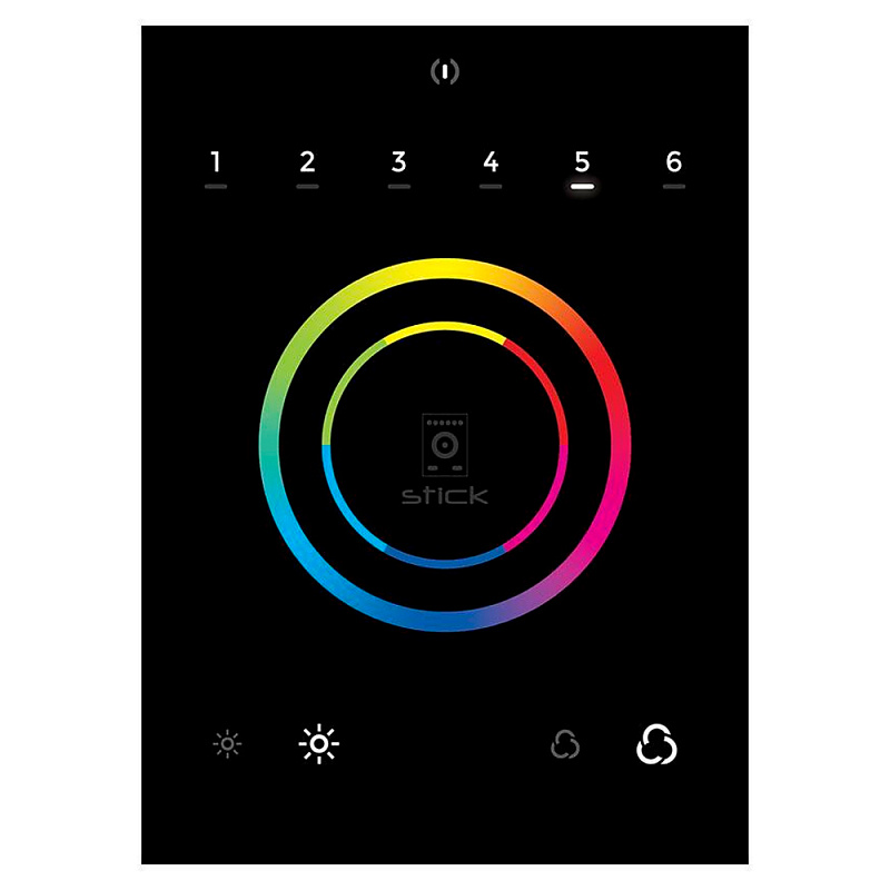 Фото DMX-интерфейс с сенсорной панелью для управления архитектурным или сценическим освещением Sunlite STICK-CW4 (black / чёрный)