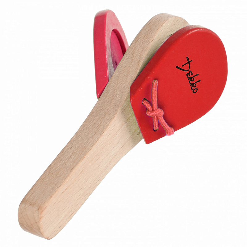 Фото Кастаньеты на ручке DEKKO G-8-1 RD деревянные