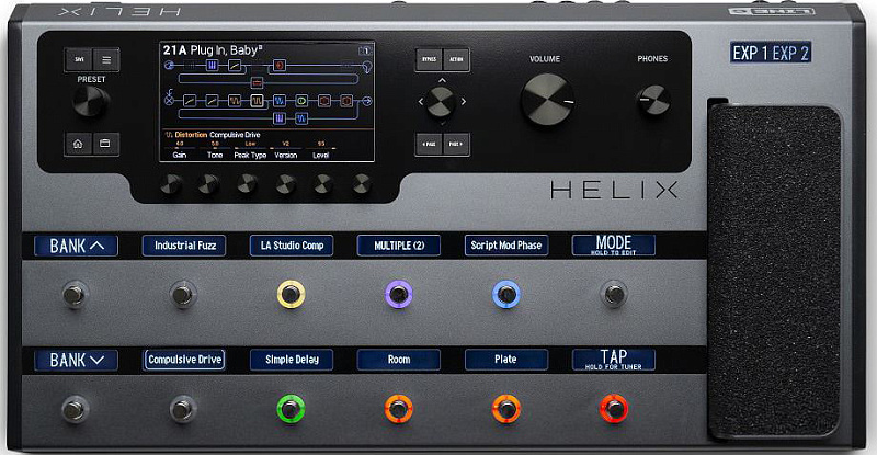 Фото Гитарный процессор эффектов LINE 6 Helix Floor FX Limited Edition Gray