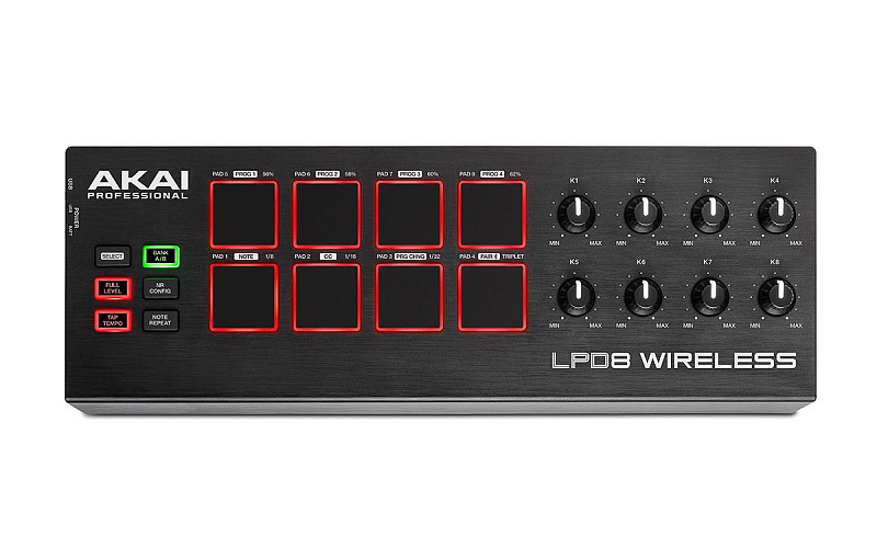 Фото AKAI PRO LPD8 WIRELESS Портативный беспроводной USB/MIDI-контроллер