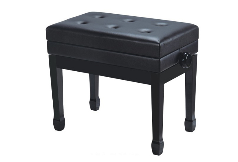 Фото HY-PJ007-GLOSS-BLACK Банкетка, черная, искусственная кожа, Rin