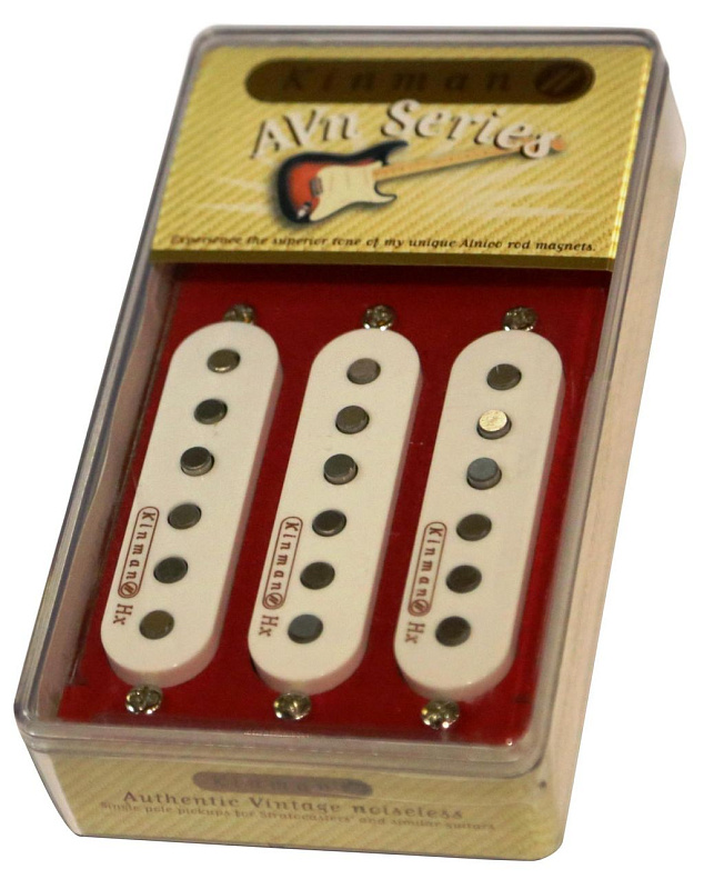 Фото Kinman The Scoop Set  комплект звукоснимателей для Stratocaster белые крышки