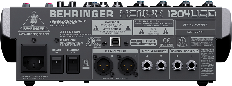Фото Микшерный пульт Behringer Xenyx X1204USB