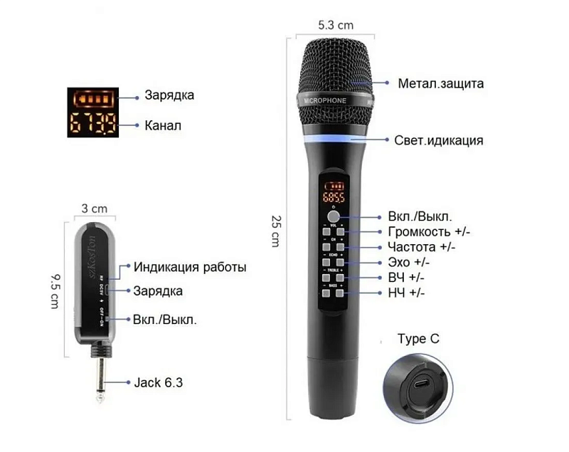 Фото Радиосистема с двумя микрофонами REXUS X-1